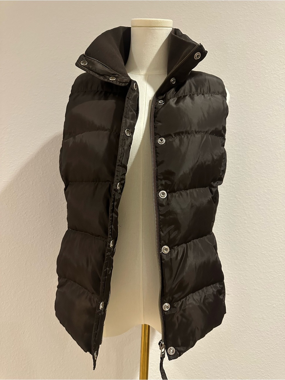 J. Crew Brown Down Puffer Vest Quilted